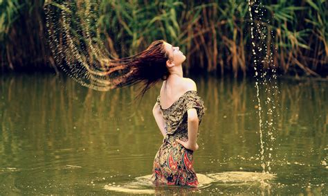 Free Images : water, nature, forest, girl, woman, sunlight, flower