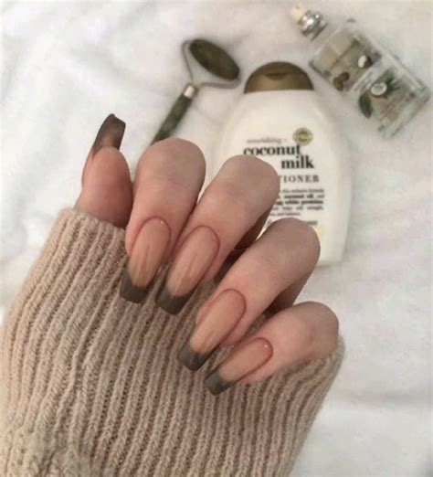 френч/nails/ коричневый френч/ дизайн ногтей | Unghie idee, Unghie, Idee