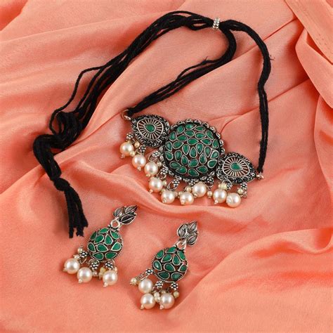 Окисленное винтажное ожерелье ROFARWORD Jhumki, серьги, висячие ...