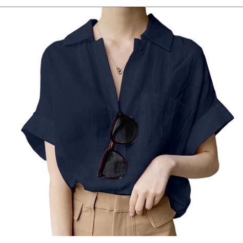 เสื้อแบรนด์ zanzea size XL สีน้ำเงิน | Shopee Thailand