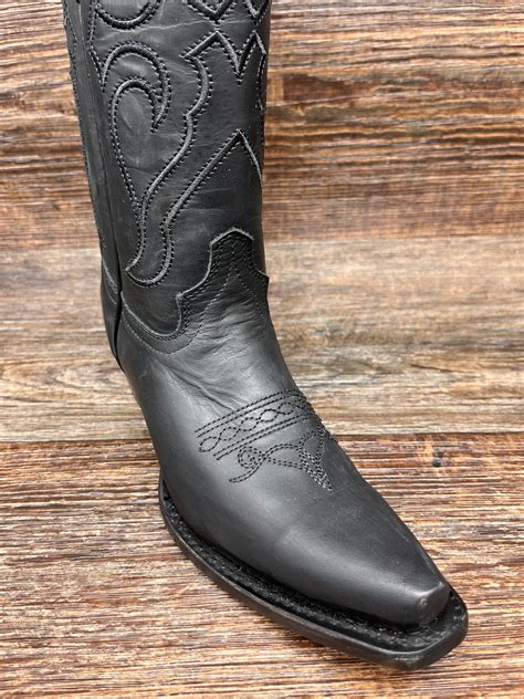 T0141 Teens Black on Black Embroidery Snip Toe Western Boot by Corral