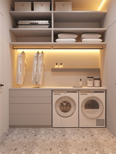 Minimalism and Loft Style Laundry Room in St. Petersburg