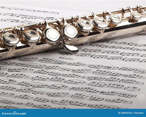 flute  notes stock image image  rehearsal clef