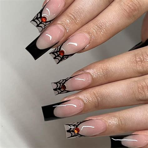 halloween square nails 3
