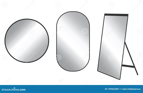 Set of Isolated Mirrors. Vector Stock Vector - Illustration of isolated ...