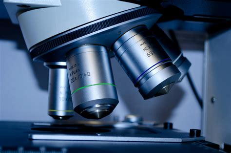 gray metal microscope  stock photo