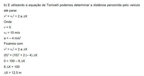 Equação De Torricelli Exercicios - Equação de Torricelli exercícios resolvidos