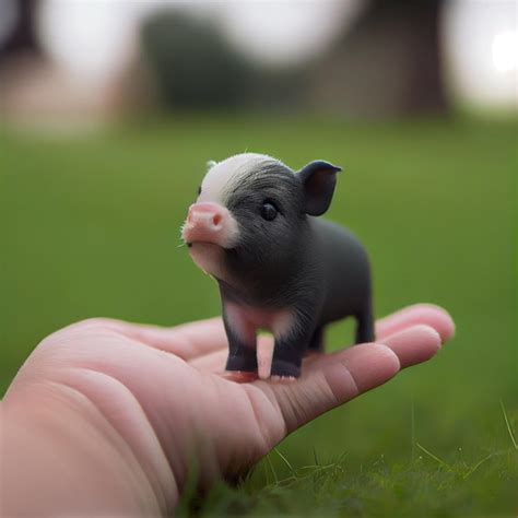 Premium Photo | This is a cute mini pig the size of a thumb with a ...