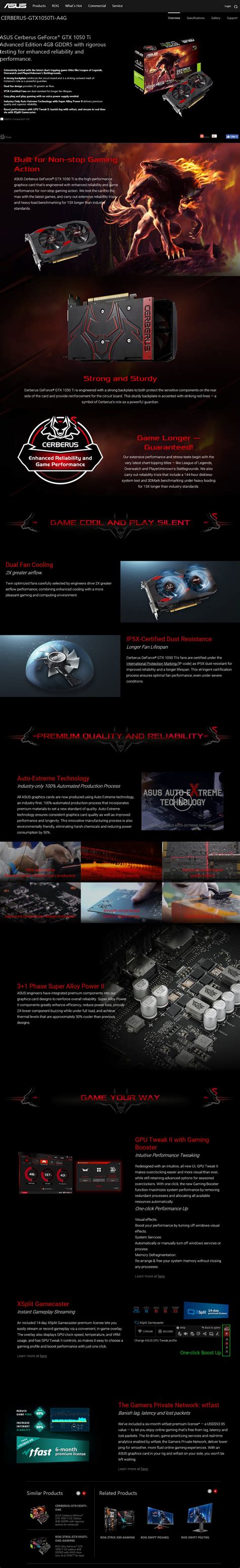 ASUS GeForce GTX 1050Ti 4GB CERBERUS Review , : : Introduction (1/15)