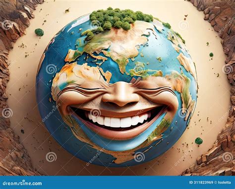earth planet  happy face stock image image  water