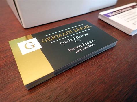 premium silk business cards  germain legal  rusty pixel