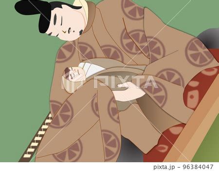 赤子を抱く平安貴族（光源氏。『源氏物語絵巻』より）のイラスト素材 [96384047] - PIXTA