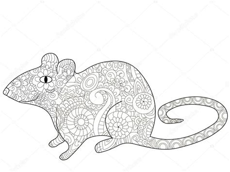 Rat Coloring book vector for adults — Stock Vector © toricheks2016 ...