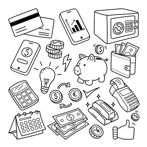 banking  finance  doodle illustration premium vector money