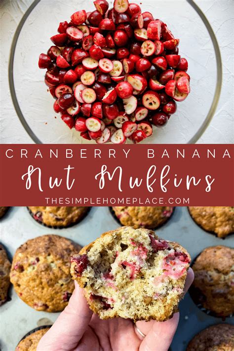 The BEST Cranberry Banana Nut Muffins - The Simple Homeplace