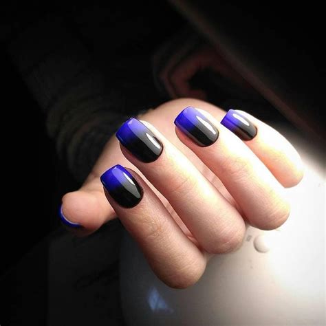 Синий маникюр | ВКонтакте | Black nails, Gel art, Nails