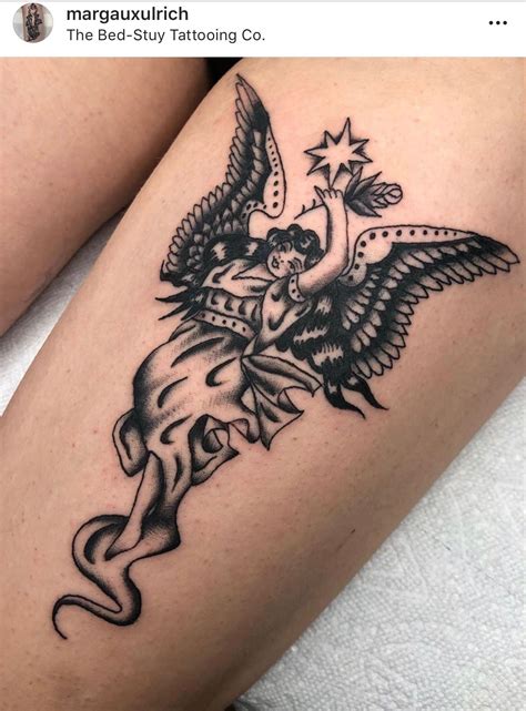 Angel Thigh Tattoo