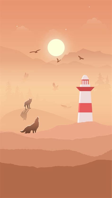 Lighthouse art, Wallpaper, Illustration