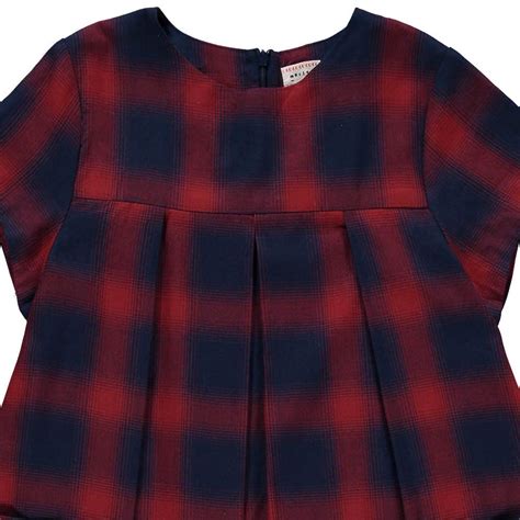 Pleated Checked Evy Dress Navy blue Morley Fashion Children
