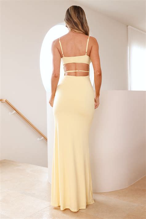 Celebrity Spotlight Maxi Dress Yellow | Hello Molly US