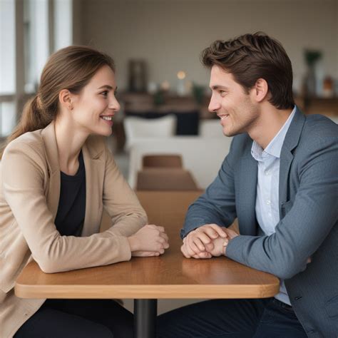 people sitting face  face  leaning   making eye contact