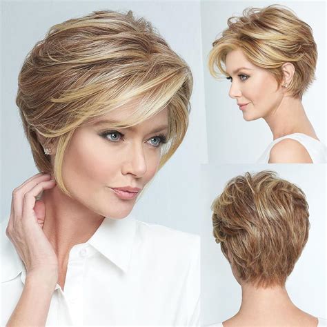 Amazon.com : Aisaide Ombre Honey Blonde Pixie Cut Wig for White Women