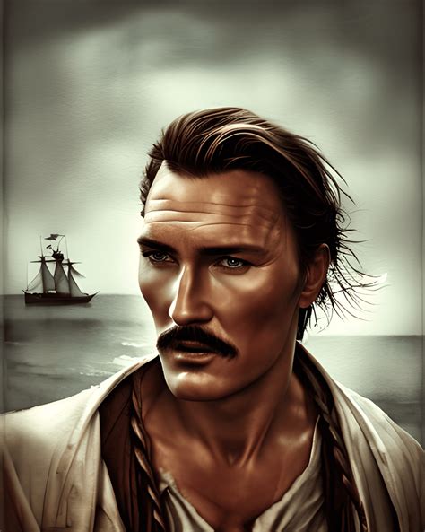 Handsome Realistic Pirate Graphic · Creative Fabrica