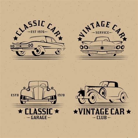 oldtimer logo collectie gratis vector