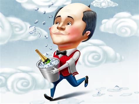 Иллюстрация Официант в стиле компьютерная графика | Illustrators.ru