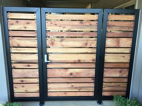 Modern Redwood Plank Gate