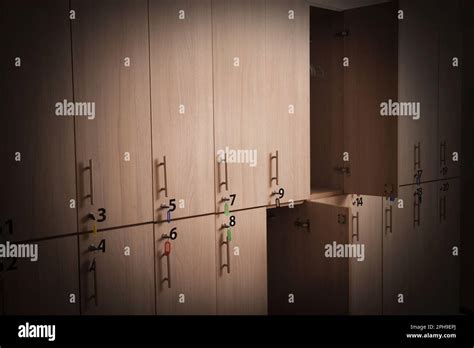 wooden lockers  keys  numbers  doors vignette effect