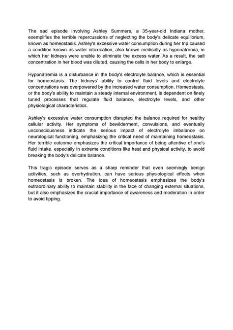 Case of Ashley Summers - Caso de Homeostasis. - The sad episode