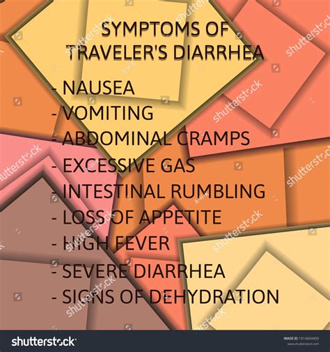 Symptoms Travelers Diarrhea Vector Illustration Medical Stock Vector