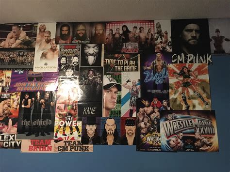 Compiled a bunch of WWE magazine posters from 2011-14 into a collage ...