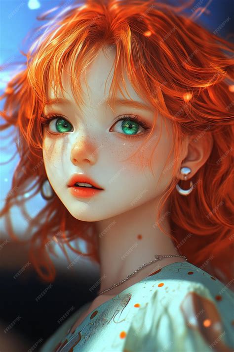 Anime girl face in vibrant orange and blue tones showcasing a simple