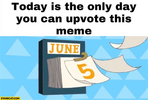 Today is the only day you can upvote this meme | StareCat.com