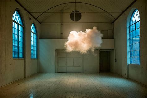 artist creates amazing indoor clouds