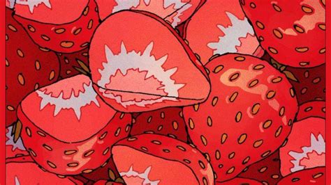 Download Illustrations Of Sliced Strawberry Desktop Wallpaper