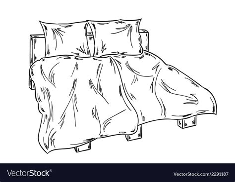 Bed sketch Royalty Free Vector Image - VectorStock