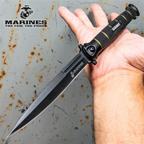 USMC Colossal Blackout Stiletto Large Assisted Opening