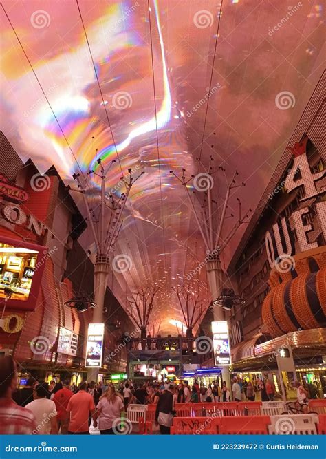 Las Vegas Fremont Street Light Show Editorial Photography - Image of ...