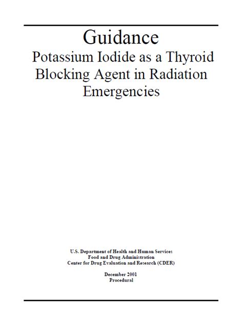 Potassium Iodide Use in Radiation Emergencies Guidance | Public ...