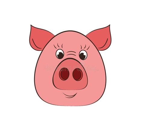 The Pig is a Symbol of the New Year 2D Illustration Isolated on White ...