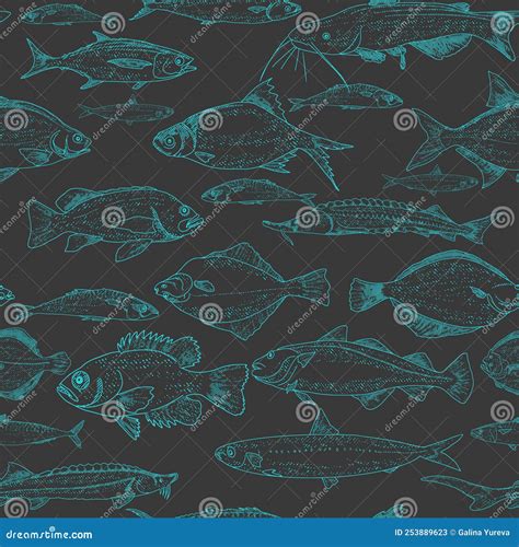 fish seamless pattern stock vector illustration  pattern