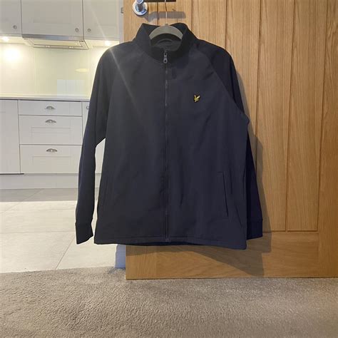 Lyle & Scott Men's Navy Coat | Depop