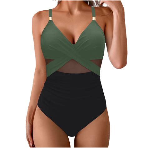 BeAi Swimsuit for Women One Piece Modest Bikini Sets for Women Sexy Red