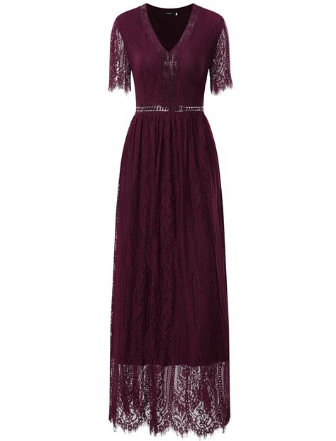 Women's Elegant Causal V-Neck Short Sleeve Wedding Bridesmaid Party