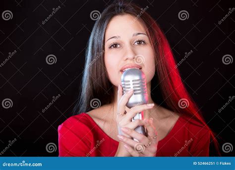 Lady in red stock image. Image of night, club, live, person - 52466251