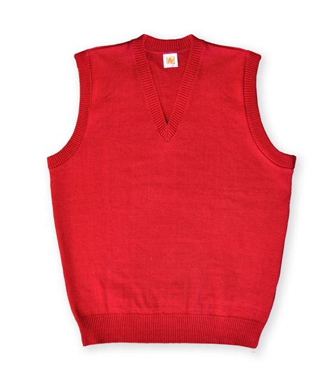 Red V-Neck Sweater Vest – Zoghby's Uniforms