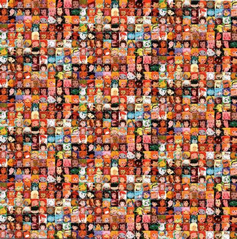 Anime Girl Faces Small LSD blotter art print – Key-Z Productions